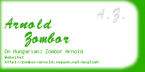 arnold zombor business card